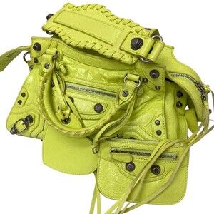 Balenciaga Neo Cagoule Shoulder Bag Neon Yellow